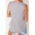 thumbnail image 3 of Women's Gray Notched Neck Eyelet Thermal Knit Tank, 3 of 15