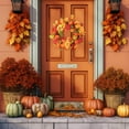 thumbnail image 4 of 17-Inch Fall Front Door Wreath, Pumpkin, Maple Leaf, Berry Wreath, Harvest Wreath, Fall Decoration, Suitable for Home, Outdoor, Indoor, Thanksgiving, And Halloween., 4 of 4