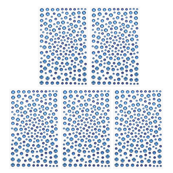 Uxcell 1045 Pcs Acrylic Diamond Sticker, 4 Size 3/4/5/6mm Self Adhesive Rhinestones Face Gem Stones Bling Jewelry for Nail Art Craft Clothes DIY Makeup Decoration Party, Dark Blue