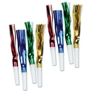Beistle New Year's Eve Assorted Color Plastic Squawkers Party Noisemakers, 8/Pkg