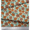 thumbnail image 2 of Soimoi Green polyester Crepe Fabric Artistic Floral Print Sewing Fabric Yard 42 Inch Wide, 2 of 3