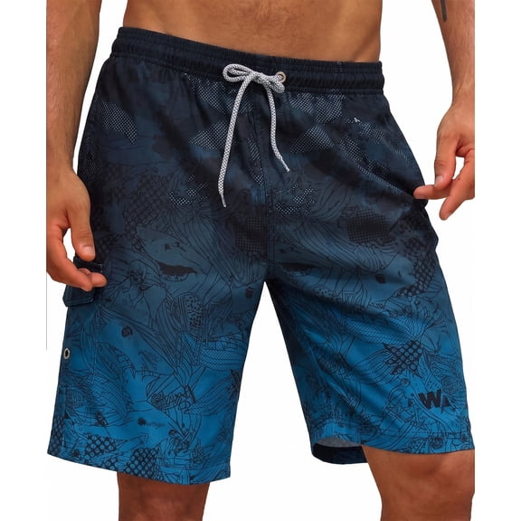 SOMER Men's Swim Trunks Long Bathing Suits with Mesh Lining and Pockets Quick Dry Beach Board Shorts
