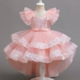 thumbnail image 7 of Toddler Baby Girls Party Shinny Tulle Mesh Ruffles Sequin Princess Dress Tutu Puffy Pageant Gown 1-10Years, 7 of 7