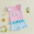 thumbnail image 5 of Paguaki Toddler Girls Dresses Outfits 1T 2T 3T 4T 5T 6T Toddler Girls Summer Clothes 5T Girls Sunflower Fly Sleeve T-shirt Denim Shorts 2PCs Set Dailywear, 5 of 5