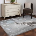 thumbnail image 3 of 3'x5' Rug for Living Room Bedroom, Gray Elephants Washable Area Rugs Non-Slip Carpet Mats, Modern Vintage Elephants Blowing Bubbles Indoor Low Pile Area Rug Runner for Kitchen, Mudroom, 3 of 8