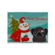 thumbnail image 1 of Mantel individual de tela Muñeco de nieve Pug negro multicolor Caroline's Treasures BB1883PLMT, 1 of 1