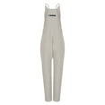 thumbnail image 5 of Lisingtool Womens Overalls Women's Casual Sleeveless Jumpsuits V Neck Spaghetti Strap Overalls Stretchy Long Pants Romper with Two Pockets Jumpsuits for Women Dressy Beige, 5 of 5
