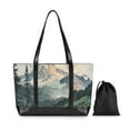 thumbnail image 7 of FORMRS Canvas Laptop Tote Bag for Women with 15.6" Computer Compartments Shoulder Handbag, Watercolor Mountatin, 7 of 7