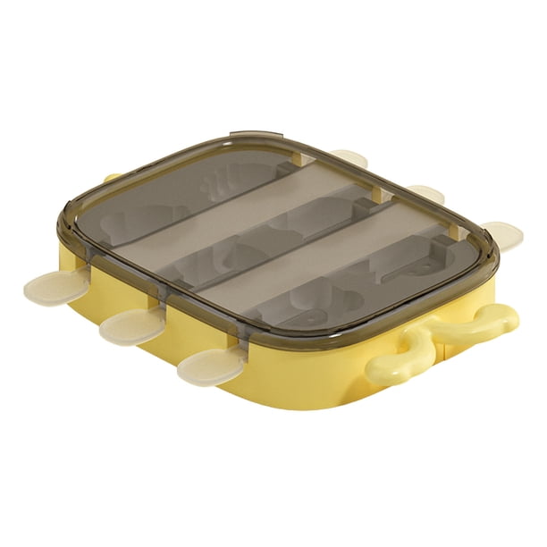 Moldes para paletas de hielo de 6 cavidades Moldes para paletas de hielo de silicona reutilizables Molde para helados congelados caseros de fácil liberación para niños y adultos Amarillo