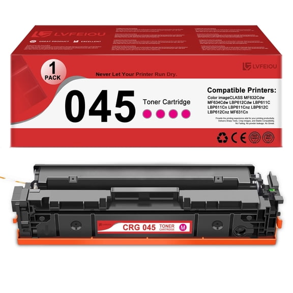 1 Pack Magenta 045 Toner Cartridge Compatible for Canon CRG 045 Toner Color ImageCLASS MF632Cdw LBP610 LBP612Cdw MF630C MF634Cdw Printers