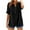 Black, variant on ZQUUVOU Women's T-Shirts Henley V-Neck Solid Color Short Sleeved Blouses (Black,5XL)
