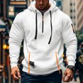 thumbnail image 5 of WTOBBY Men's Full-Zip Hooded Cardigan Arm Pocket Sportswear Oversized Casual Sweatshirt Jacket Athletic Street Style Breathable Fabric,White L, 5 of 5