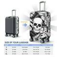 thumbnail image 4 of Rateoe Skull and palm leaves Printed Luggage Cover, Suitcase Protector Fits 18-32 Inch Luggage-Large, 4 of 7