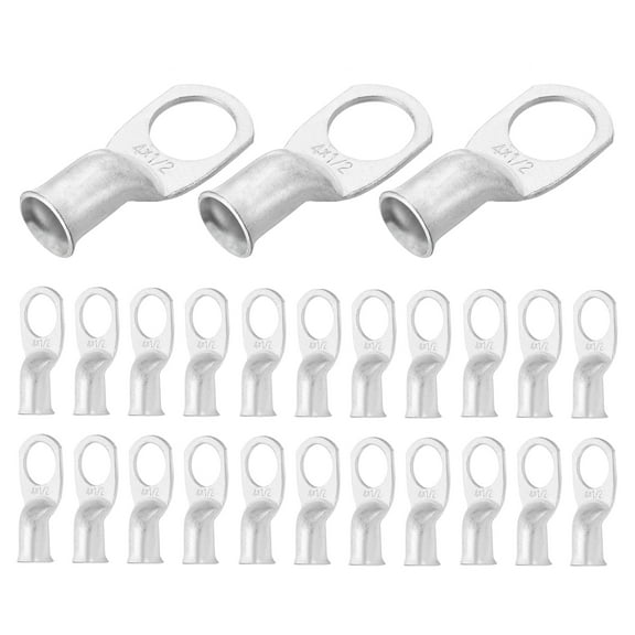 25 Pcs 6 AWG - 5/16" Tinned Copper Cable Lugs, Battery Cable End