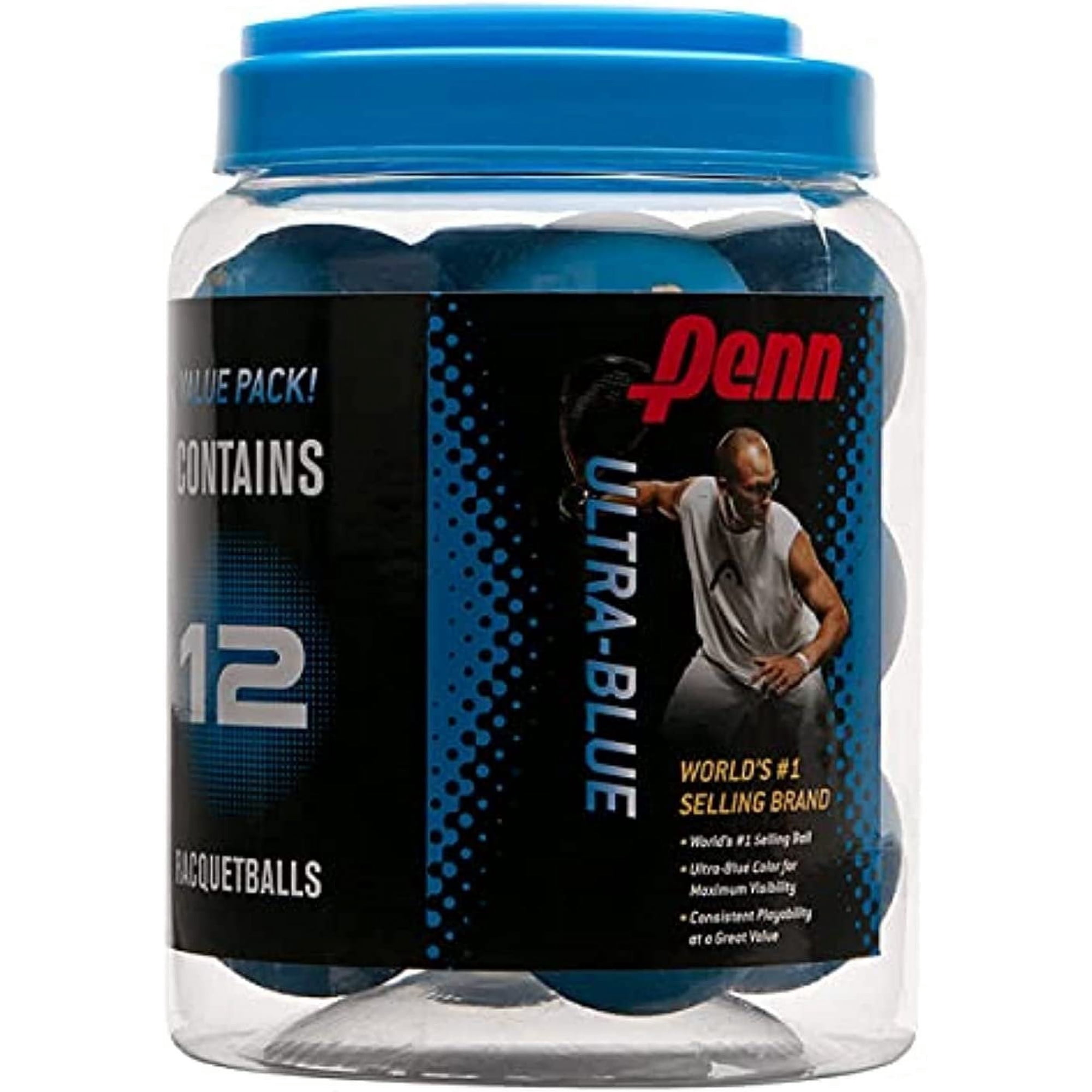 Penn Racquetball Balls - Pack of 12 - Blue