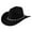 Black, variant on Landzoo One Western Cowboy Hat For Men And Women Bohemian Style Fedora With Rhinestone Embellishments Curved Brim Fashion Accessory Soft Stylish Basic Cowboy