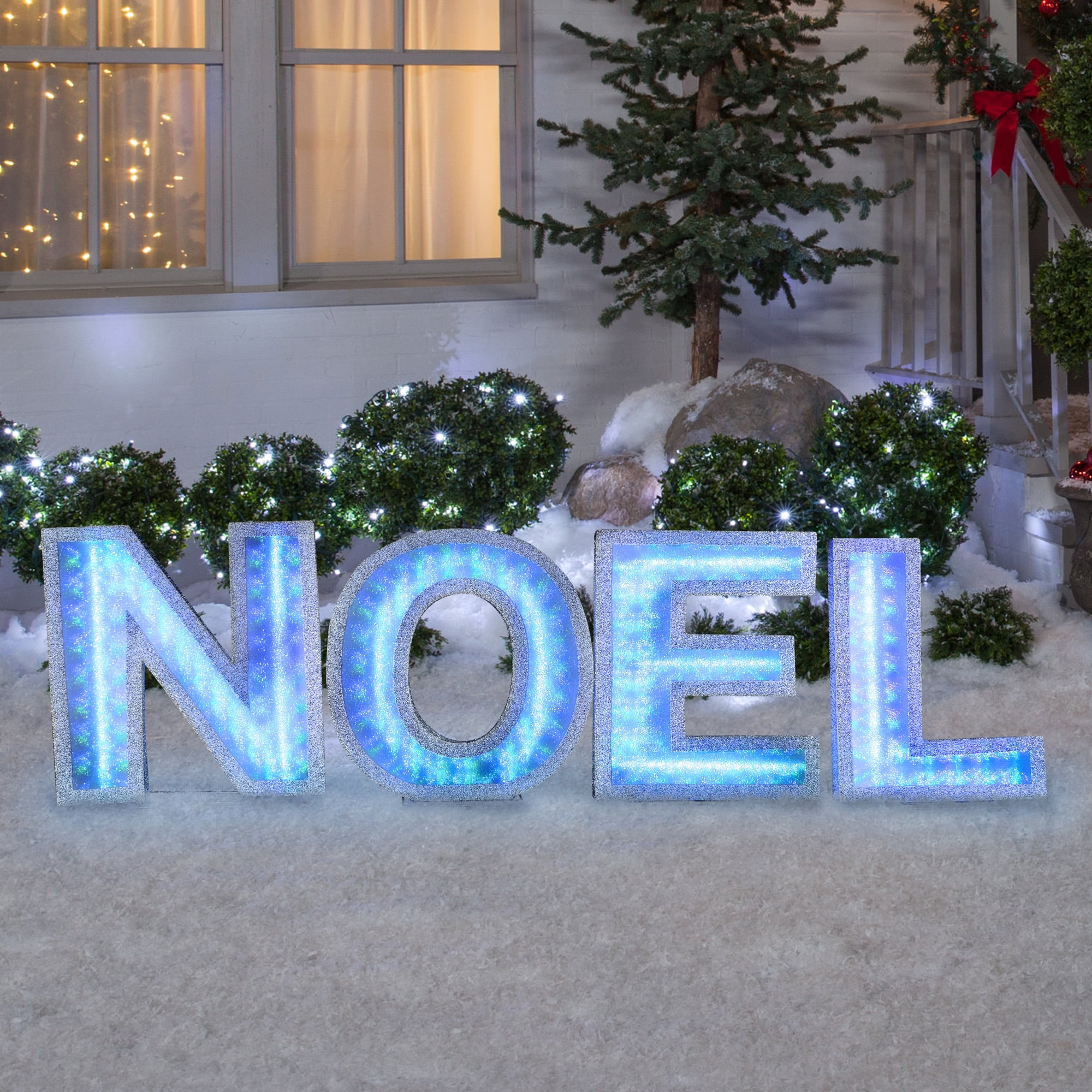 Gemmy 19 in. Lights Shadow Box NOEL Lighted Display