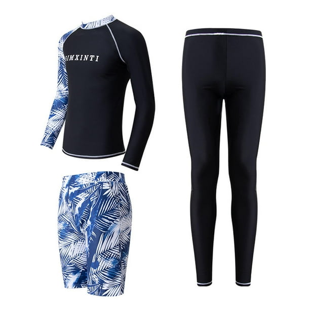 Traje de baño de manga larga para hombre, traje de buceo elástico, traje de baño interior, bañador tipo bóxer L