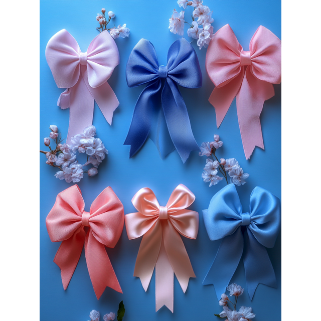 Qisvanset 12x16 Inch Pink Blue Bow Canvas Wall Art, Cute Coquette Print Nursery Dorm Apartment Decor