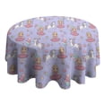 thumbnail image 4 of Princess and Unicorn Pattern Round Tablecloth 60"x60",Wrinkle Wipeable Table Cloth for Kitchen Dining Room Picnic Patio Party, 4 of 6