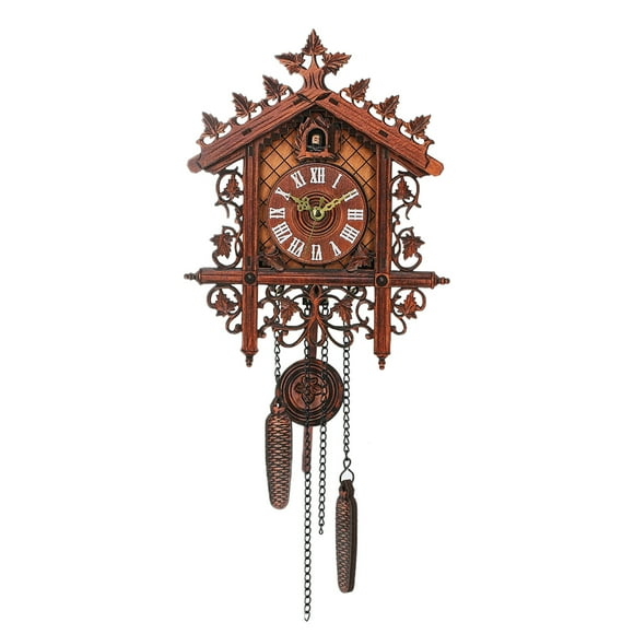 Mistaha 1 Pcs Retro Vintage Wood Cuckoo Wall Clock Hanging Handcraft for Living Room Home