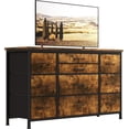 thumbnail image 1 of 55 - pulgada de anchura cómoda mesa de TV con 10 cajones, rustic brown negra de anchura chest of cajones para dormitorio y sala de estar almacenamiento, 1 of 8