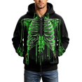 thumbnail image 6 of XDZJLR Mens Halloween Zip Up Hoodie Skeleton Graphic Casual Long Sleeve Jacket Fall Winter Hooded Sweatshirt, 6 of 6