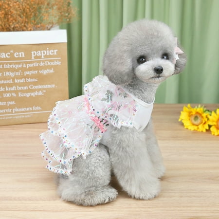 

Pet dress wedding dress dress multi leaf flower skirt dog skirt pet skirt