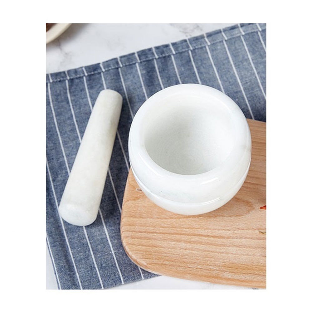 Creative Garlic Pounder Marble Spice Grinder Household Manual Pounding Jar Small Garlic Presser