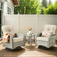 thumbnail image 4 of Vcatnet 8 Pieces Outdoor Conversation Set Sectional Sofa All Weather Wicker Patio Furniture Set with Swivel Rocking Chairs for Porch,Backyard,Beige, 4 of 8