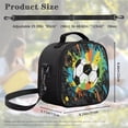 thumbnail image 5 of Yspwyqan Colorful Soccer Print Kids Insulated Lunch Tote Double-Insulated Lunch Bag Holds Lunch Box, Water Bottle, & Snacks Easy to Clean Suitable for Preschool and Elementary School Age Children, 5 of 6
