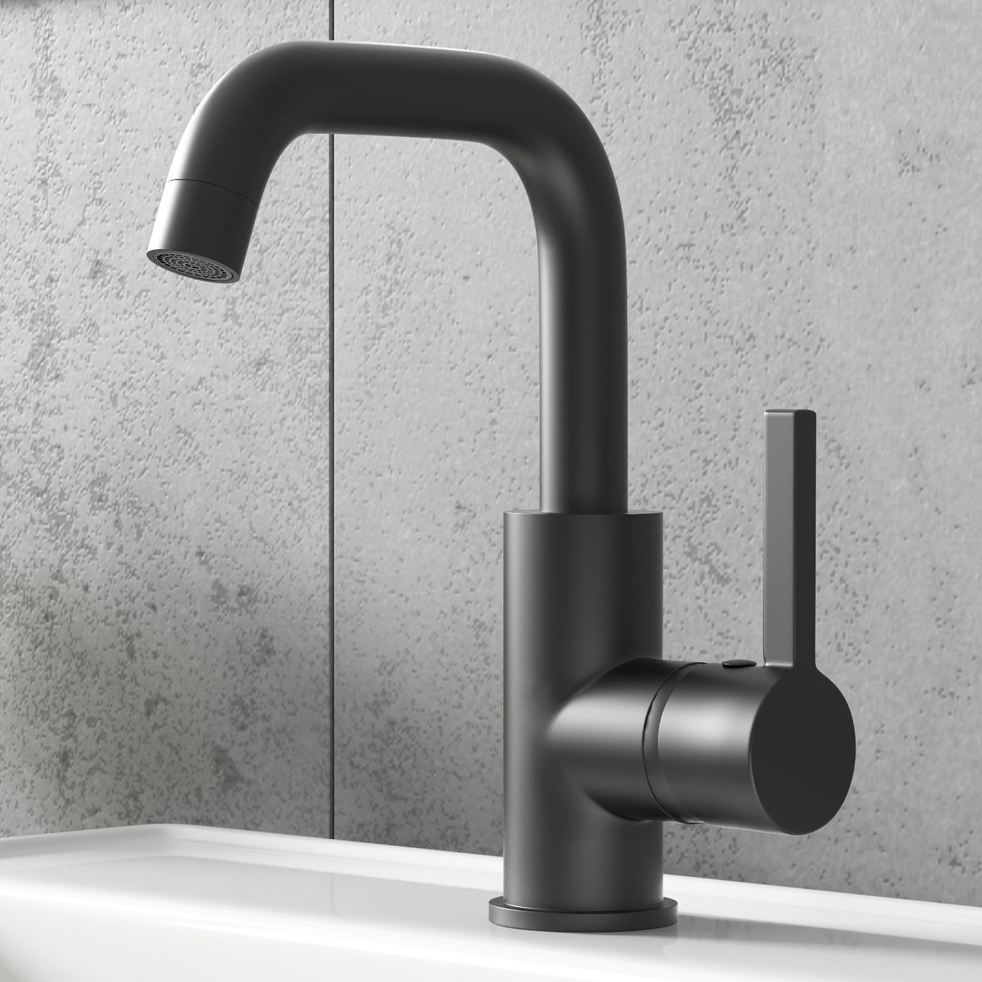 YZZY Single Lever Handle Bathroom Faucet for Sink 1 Hole Black Lavatory Vanity Basin Faucet High Arc Modern Sink Faucet