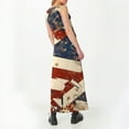 thumbnail image 3 of Mother'S Day Dress, 4Th Of July Casual Cotton Sleeveless Round Neck American Flag Ruffle Flowy Long Tank Body Con Dress Flower Homecoming Dresses For Women Dresses Cocktail (S, Khaki) ZMTing, 3 of 5