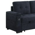 thumbnail image 3 of Lna 84 Inch Sectional Sofa, Pull Out Bed, Storage Chaise, USB, Dark Gray, 3 of 6