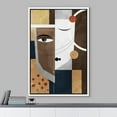 thumbnail image 2 of IDEA4WALL Framed Canvas Print Multicolor Geometric Vintage Face Abstract Shape Illustrations Pop Portrait Art Bohemian Colorful Ultra for Living Room, Bedroom, Office - White 24"x36", 2 of 5