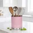 thumbnail image 3 of Creative Home Stainless Steel Weighted Base 7" x 7" x 7" 1-Copartment Kitchen Utensil Organizer, Pink, 3 of 7