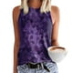 thumbnail image 2 of Prolriy - Camisetas de verano para mujer 2024, camisetas sin mangas estampadas, informales, holgadas, con cuello redondo, color morado, talla L, 2 of 4