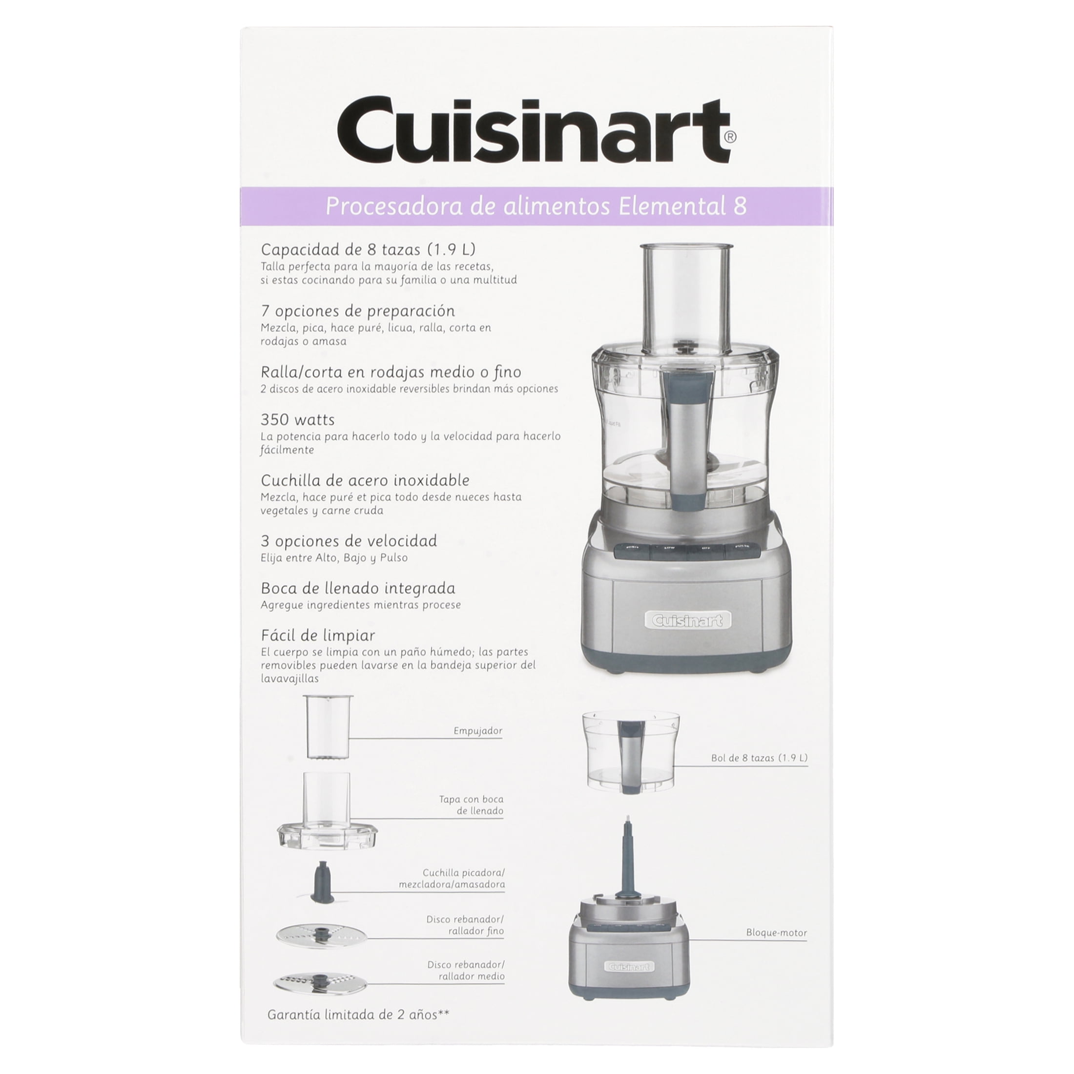 Cuisinart® Elemental 8-Cup Food Processor with 3-Cup Bowl in Gunmetal, 1 ct  - Fry's Food Stores