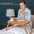 thumbnail image 2 of Laptop Desk for Bed Table,Bamboo Lap Desk,WLRETMCI Adjustable Breakfast Serving Bed Tray w/Drawer Foldable Bed Table for Sofa, Bed,Working Study Reading Eating, 2 of 9