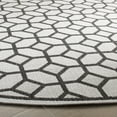thumbnail image 3 of Safavieh Linden Joey Geometric Indoor/Outdoor Area Rug, Light Gray/Charcoal, 6'7" x 6'7" Round, 3 of 9