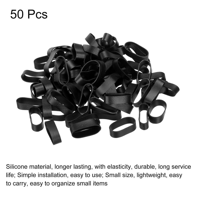 50 PCS SMALL BLACK RUBBER BANDS