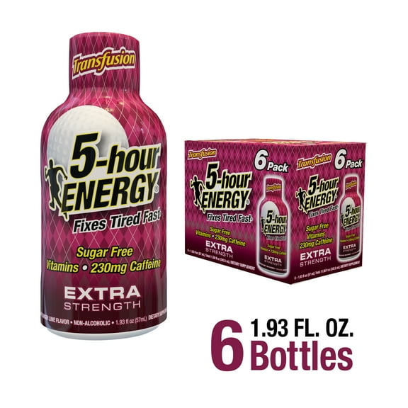 5-Hour Energy Shot, Extra Strength Transfusion, 6 Count