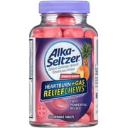 Alka-Seltzer Heartburn + Gas Relief Chews Chewable Tablets, Tropical Punch 54 ea (Pack of 3)