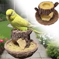 thumbnail image 2 of Tree Stump Bird Feeder, Outdoor Feeding Station Tray, 11x11x9cm Wild Bird Feeder with Resin Build, Cockatiel Feeding Accessory, Garden Wildlife Station with Durable Design, Backyard Observation, 2 of 7