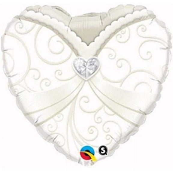 Anagram 71505 18 in. Wedding Gown Flat Foil Balloon - Pack of 5