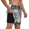thumbnail image 3 of Picia Cats Group pattern Mens Swim Trunks with Compression Liner Stretch Beach Shorts Quick Dry with Zipper Pockets No-Chafing Board Shorts-Medium, 3 of 9