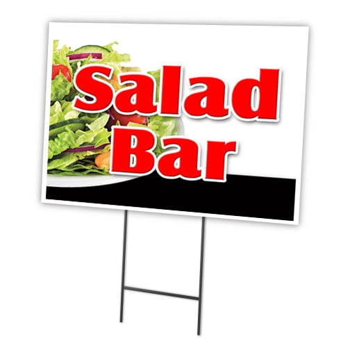 SALAD BAR 12"x16" Yard Sign & Stake | Advertise Your Business | Stake Included Image On Front Only | Made in The USA