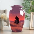thumbnail image 5 of Cowboy Urn For Ashes, Large Unique Cremation Urns For Human Ashes Adult Male Female, Sunset Small Urns For Men, Purple Keepsake Memorial Urn ( Size- 10inch 1pc, 3inch 1pc ), 5 of 8