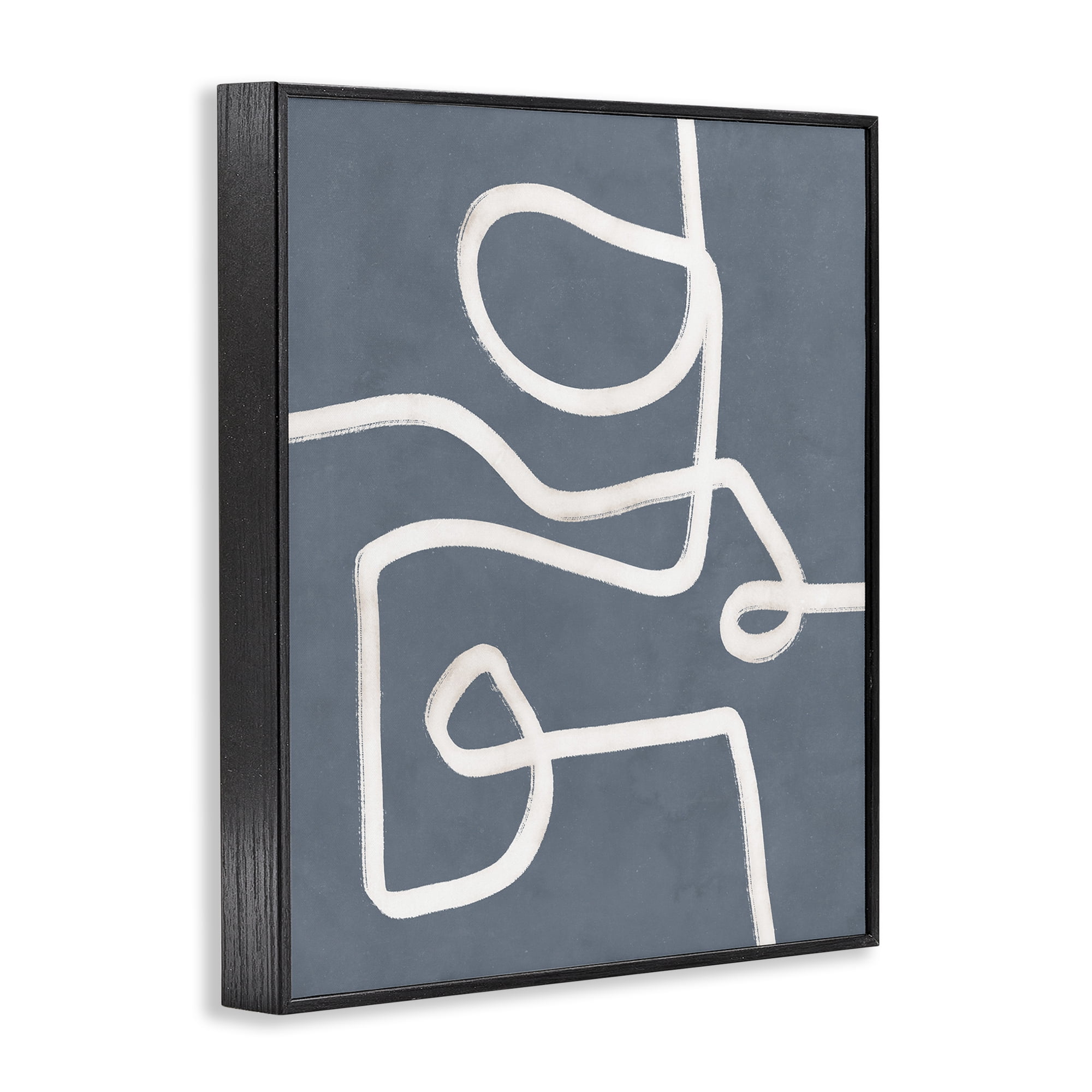 Stupell Industries Free Line on Blue Abstract Painting Black Framed Art Print Wall Art, 11 x 14