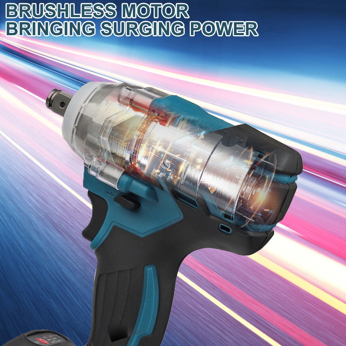 Cordless Electric Impact Wrench 1/2" High Power Driver with Lithium Ion Battery,Electric Screw Wrenches